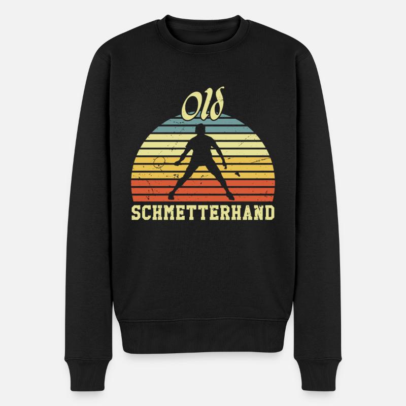 Old Schmetterhand Badminton - Männer Premium Bio Pullover - Schwarz
