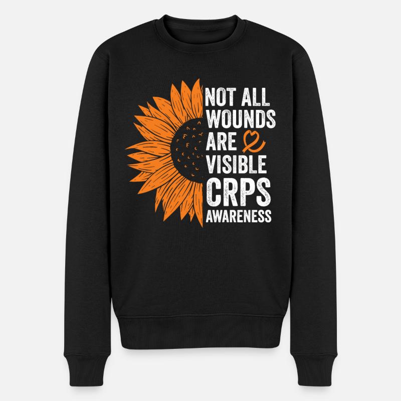 Unsichtbare Kämpfe: CRPS-Bewusstsein - Männer Premium Bio Pullover - Schwarz