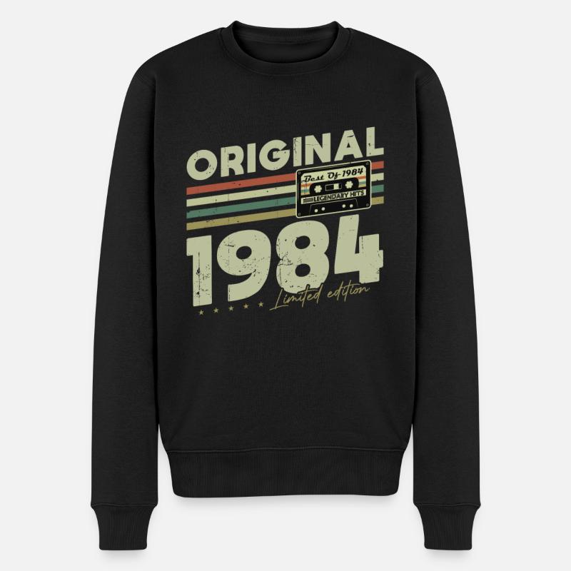 Original 1984 Vintage Jahrgang Geburtstag Geschenk - Männer Premium Bio Pullover - Schwarz