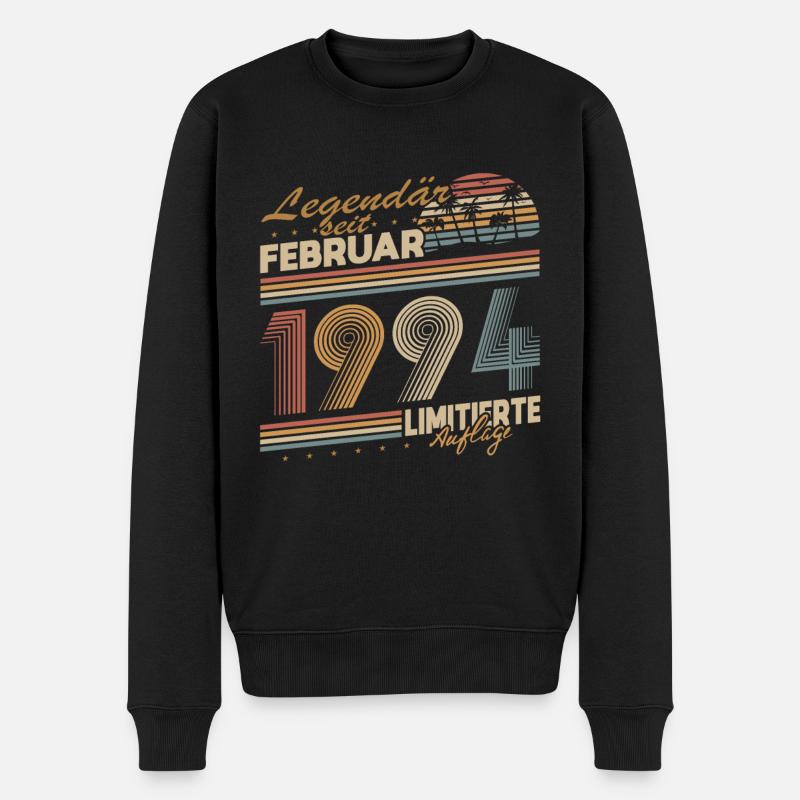 Legendär Seit Februar 1994 Geschenk Geburtstag - Männer Premium Bio Pullover - Schwarz