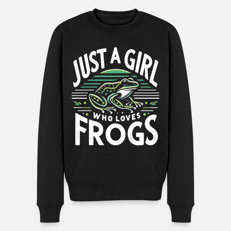 Frosch Kröte - Männer Premium Bio Pullover - Schwarz