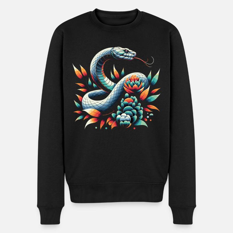 Serpent Serpent Animal - Pull Premium bio Homme - noir