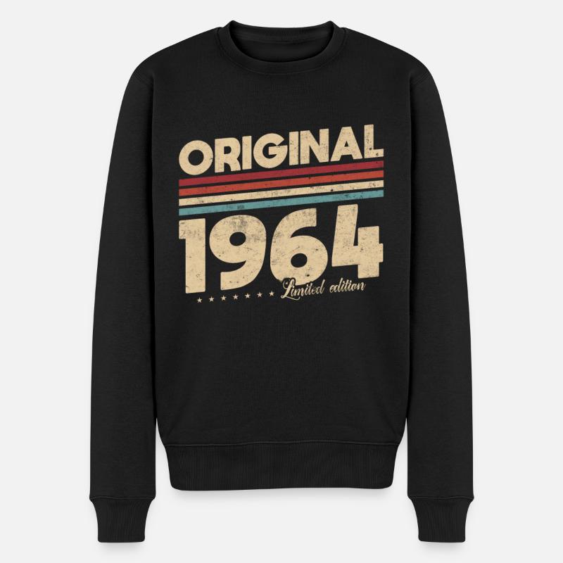 Original 1964 Jahrgang Retro Geburtstag Geschenk - Männer Premium Bio Pullover - Schwarz