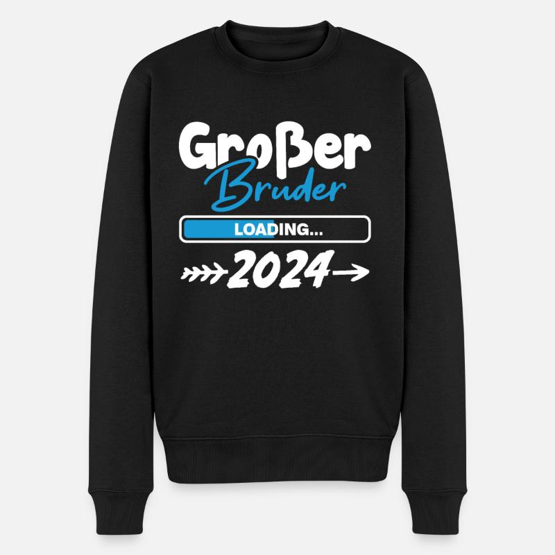 Großer Bruder Loading 2024 - Männer Premium Bio Pullover - Schwarz