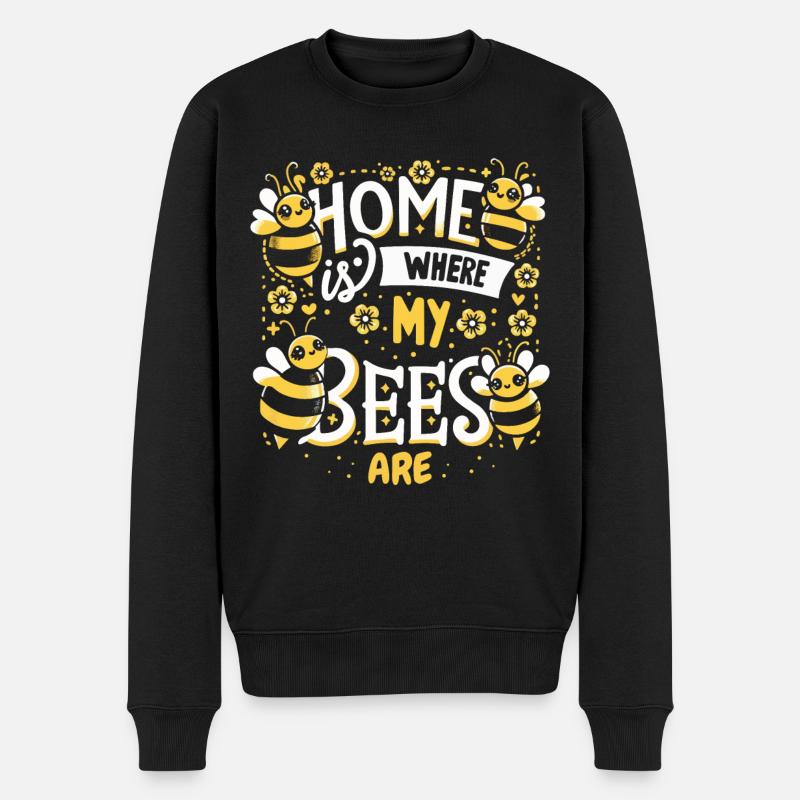 abeille, apiculteur, abeille, abeille - Pull Premium bio Homme - noir