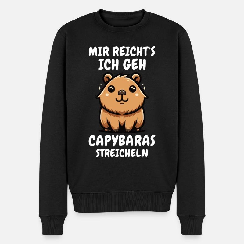 Capybara Wasserschwein Capybaras - Männer Premium Bio Pullover - Schwarz