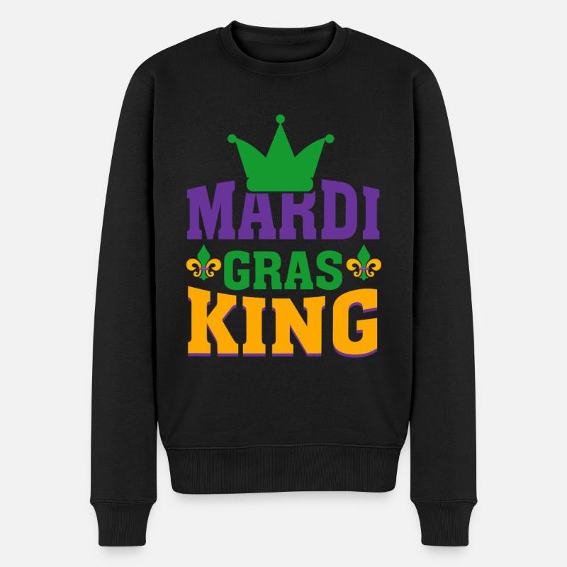 Mardi Gras - Männer Premium Bio Pullover - Schwarz