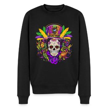 Mardi Gras - Men's Premium Organic Jumper - black - Front - Nico (187cm)