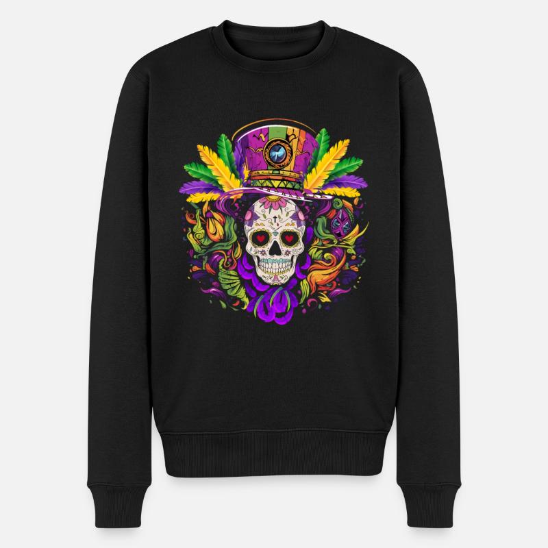 Mardi Gras - Männer Premium Bio Pullover - Schwarz