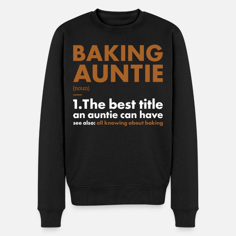 Baker Auntie Definition Baking - Männer Premium Bio Pullover - Schwarz