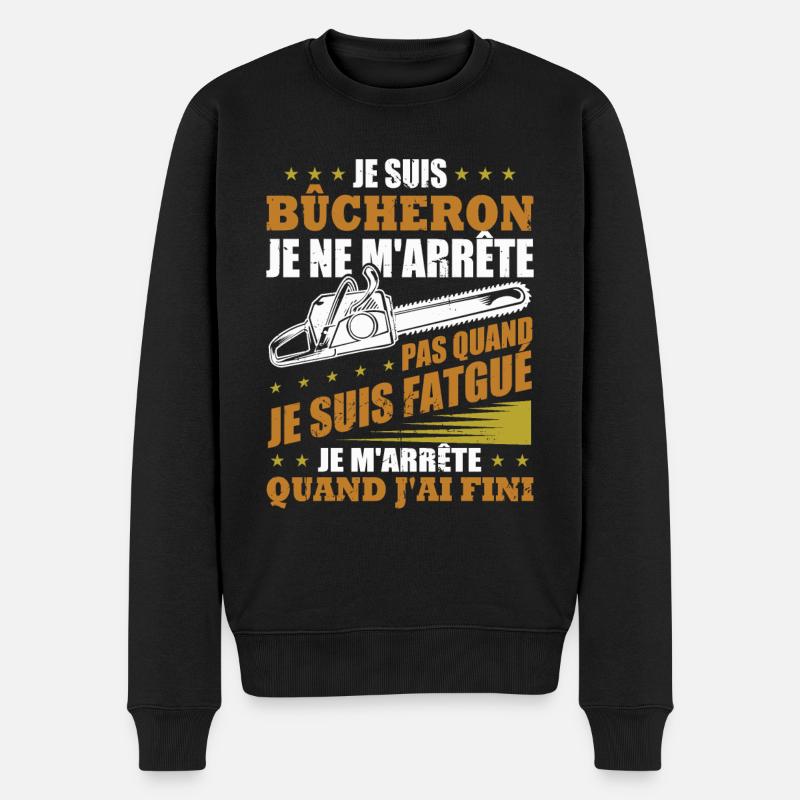 Ich bin Holzfäller - Männer Premium Bio Pullover - Schwarz