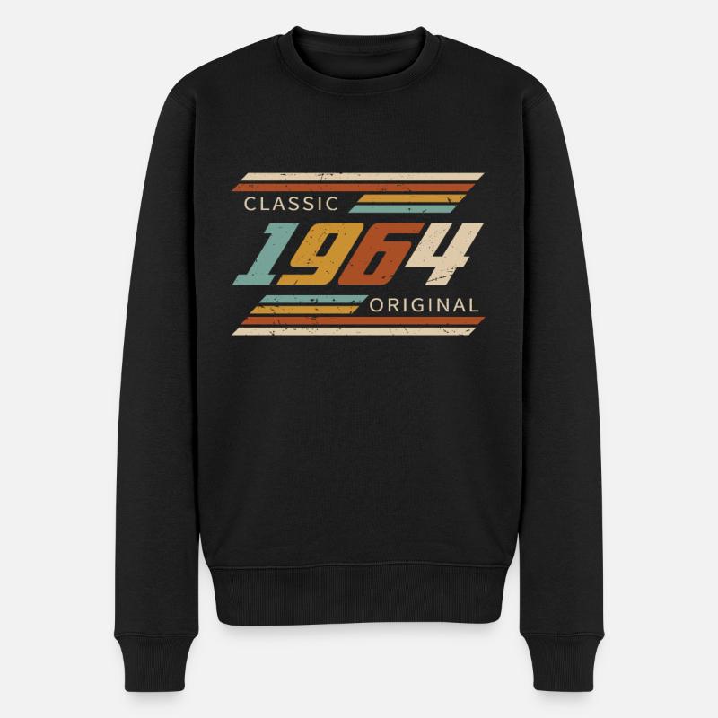Classic 1964 Original Vintage Geburtstag 1964 - Männer Premium Bio Pullover - Schwarz