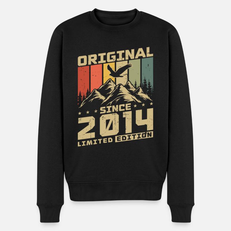 Original 2014 Jahrgang Retro Geburtstag Geschenk - Männer Premium Bio Pullover - Schwarz
