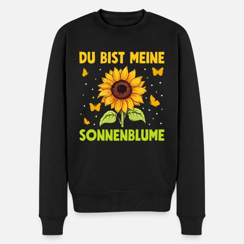 Du bist meine Sonnenblume Partnerschaft Garten - Männer Premium Bio Pullover - Schwarz