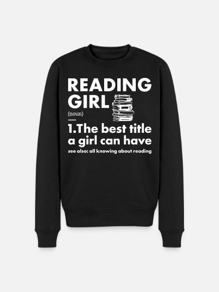 Reader Girl Definition Reading - Men's Premium Organic Jumper - black