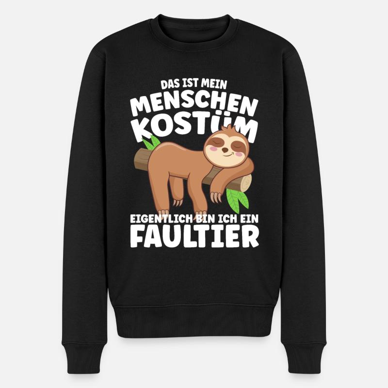 Faultier Kostüm Fasching Karneval - Männer Premium Bio Pullover - Schwarz