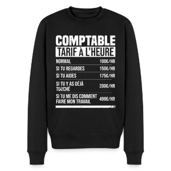 Buchhalter Stundensatz Humor Geschenkidee - Männer Premium Bio Pullover - Schwarz - Vorne - Nico (187cm)