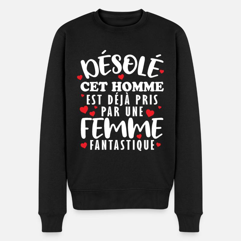 Dieser Mann ist bereits von einer fantastischen Frau Vergeben - Männer Premium Bio Pullover - Schwarz