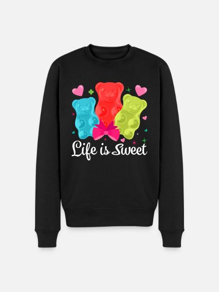Gummy bears make life sweeter - Men's Premium Organic Jumper - black