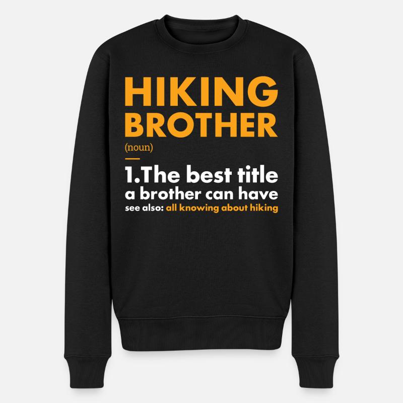Hiker Brother Definition Hiking - Männer Premium Bio Pullover - Schwarz