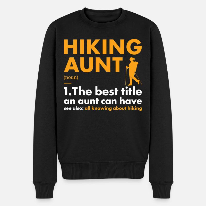 Hiker Aunt Definition Hiking - Männer Premium Bio Pullover - Schwarz