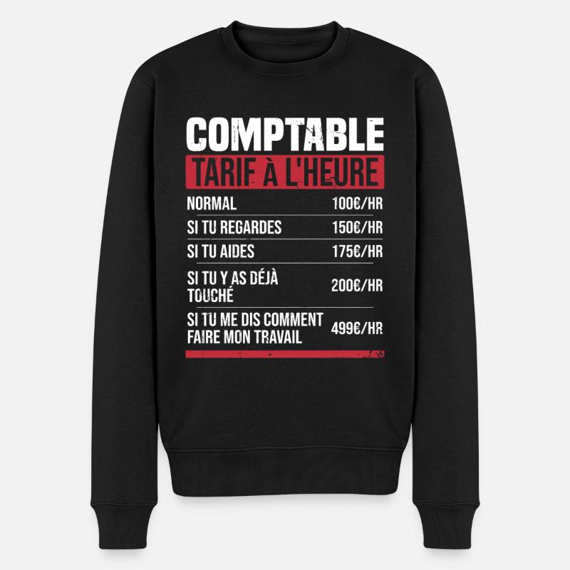 Buchhalter Stundensatz Humor Geschenkidee - Männer Premium Bio Pullover - Schwarz