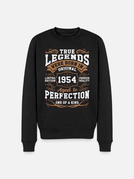 Legends Born in 1954 - Men's Premium Organic Jumper - black