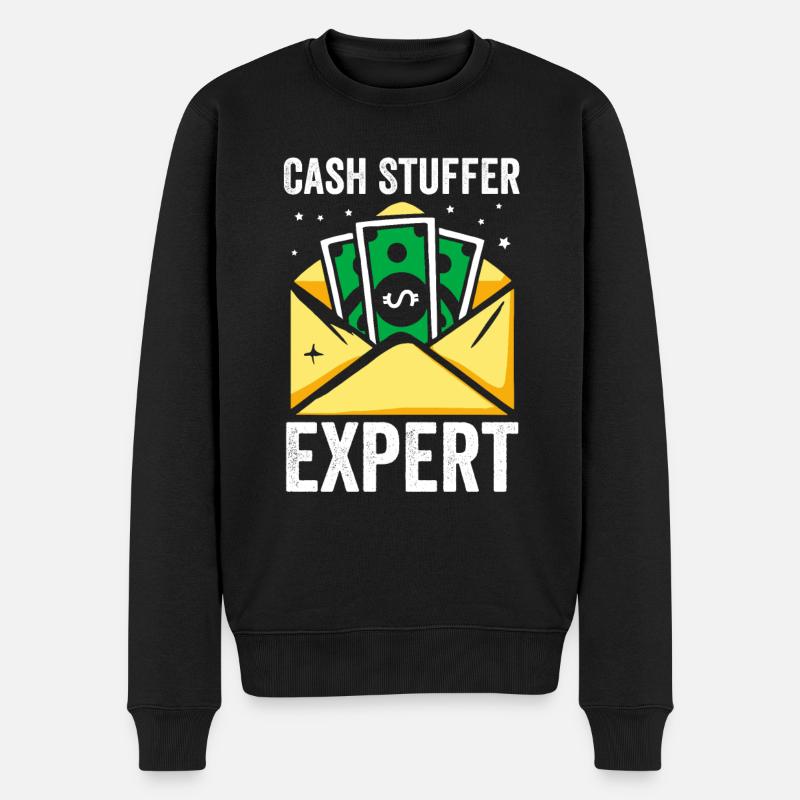 Bargeldfüller Experte – Budgetierung Bargeldbörse - Männer Premium Bio Pullover - Schwarz