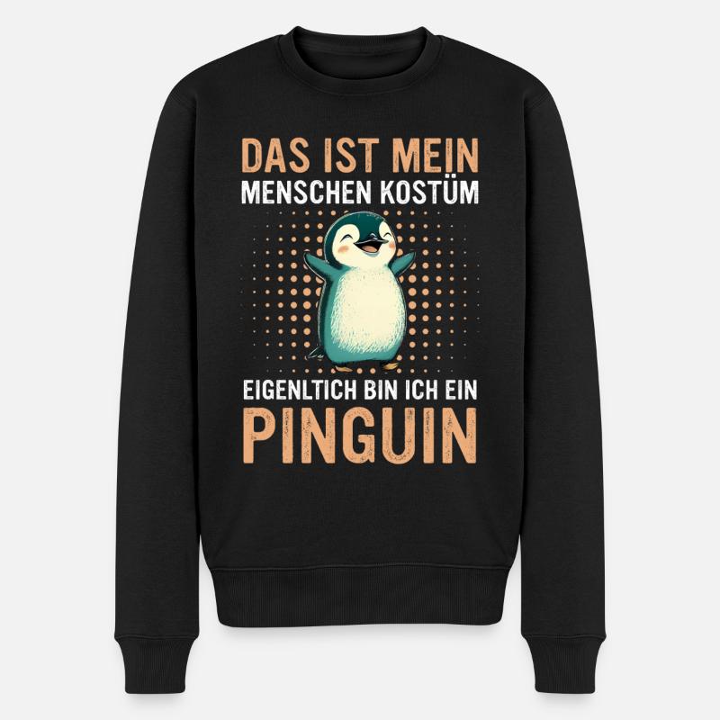 Pingouin, petits pingouins, manchot empereur - Pull Premium bio Homme - noir