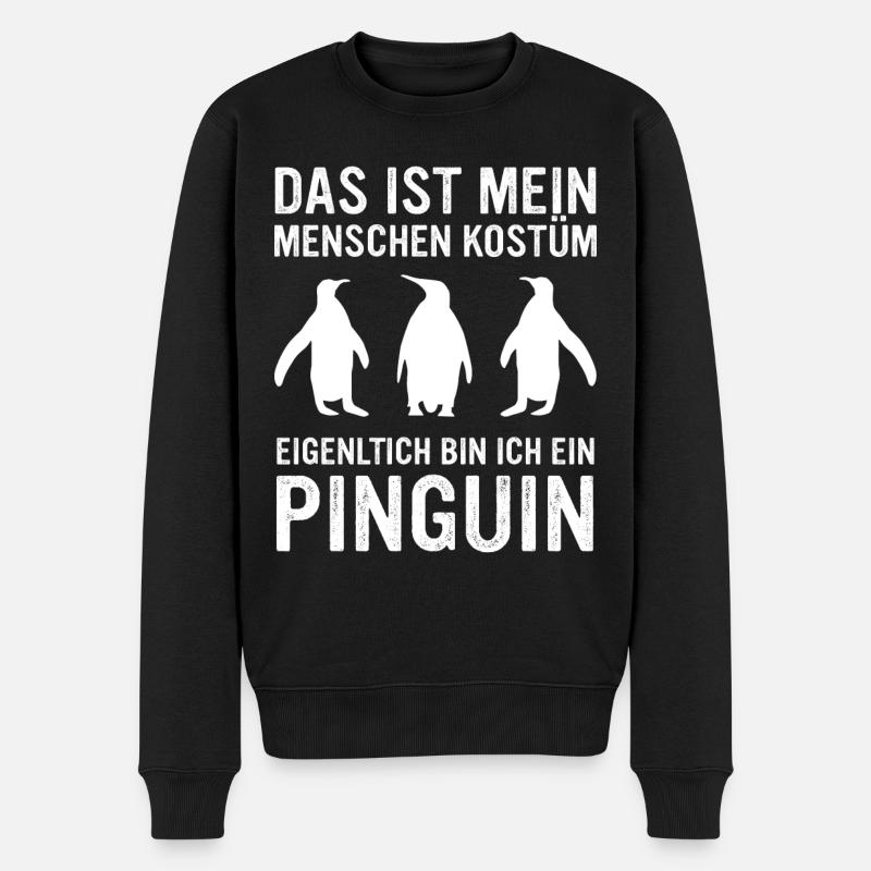 Pingouin, petits pingouins, manchot empereur - Pull Premium bio Homme - noir