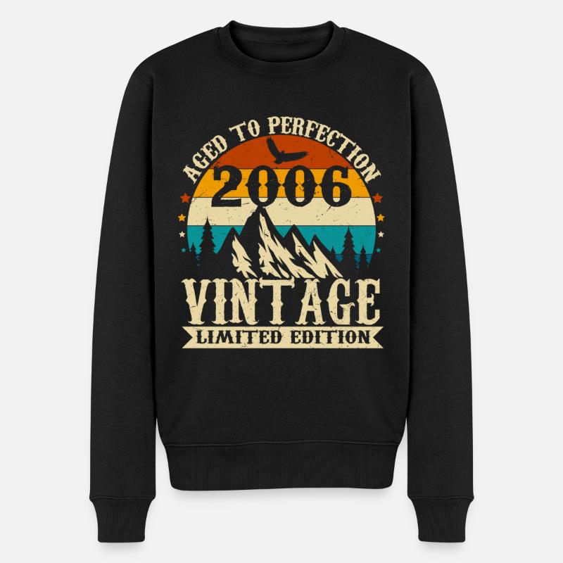 Vintage 2006 Retro Jahrgang Geburtstag Geschenk - Männer Premium Bio Pullover - Schwarz