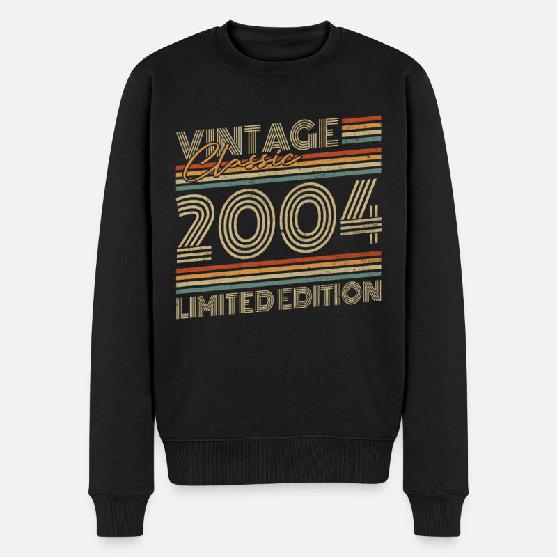 Vintage 2004 Jahrgang Geburtstag Retro Geschenk - Männer Premium Bio Pullover - Schwarz