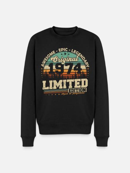 Original 1974 Vintage rétro cadeau d’anniversaire - Pull Premium bio Homme - noir