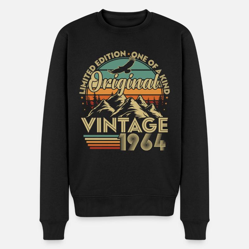 Original Vintage 1964 Jahrgang Geburtstag Geschenk - Männer Premium Bio Pullover - Schwarz