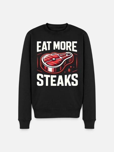 Steak Meat Grilling - Men's Premium Organic Jumper - black