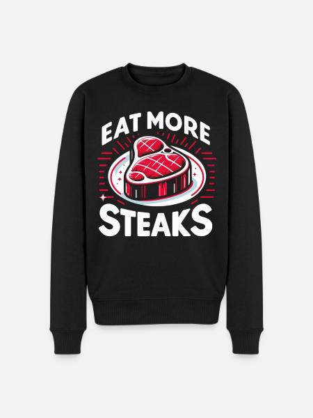 Steak Meat Grilling - Men's Premium Organic Jumper - black