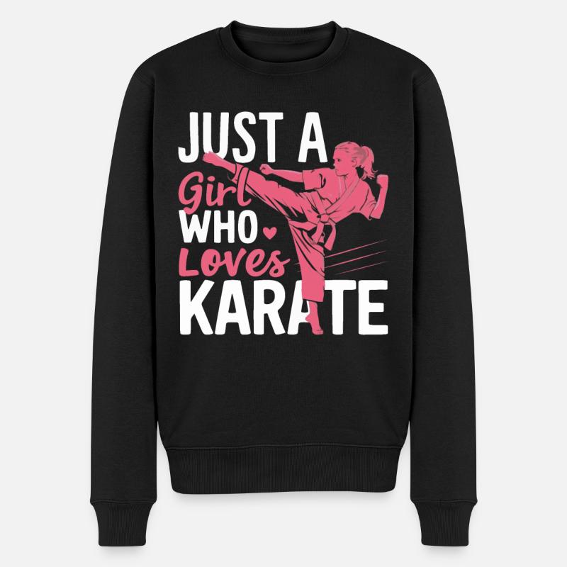 Karate Karatekämpfer Kampfkunst - Männer Premium Bio Pullover - Schwarz