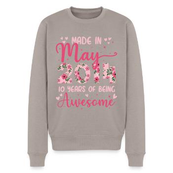 Mai 2014 Cadeau Anniversaire 10 Ans Pour Filles - Pull Premium bio Homme - taupe - Devant - Nico (187cm)