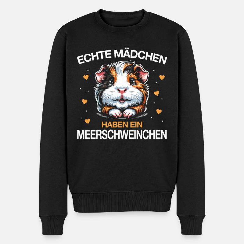 Meerschweinchen Kurzhaar Langhaar Crested Hunde - Männer Premium Bio Pullover - Schwarz