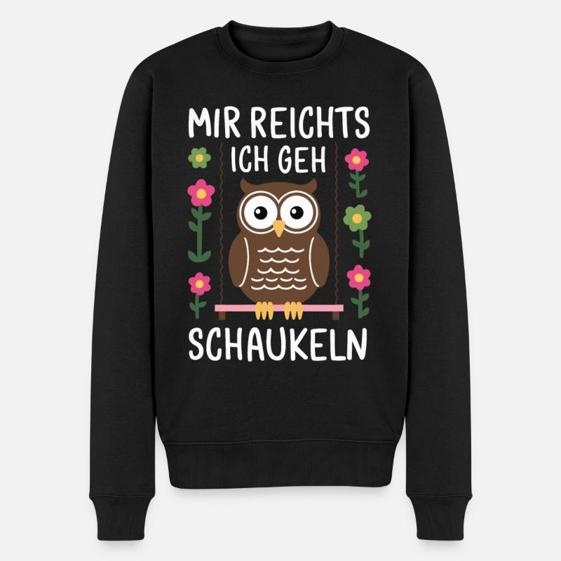Noctambule, Hibou, Hibou, Oiseau - Pull Premium bio Homme - noir