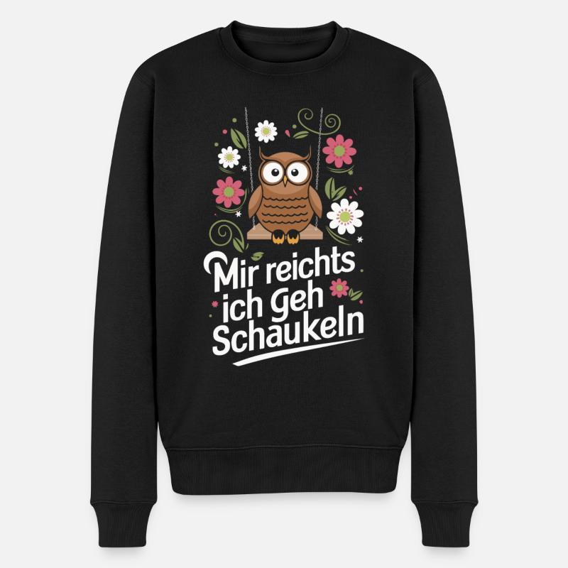 Nachteule Eule Eulen Vogel - Männer Premium Bio Pullover - Schwarz