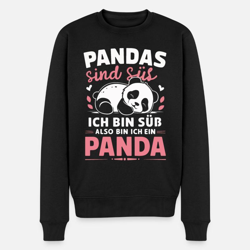 Panda Panda Ours Pandas - Pull Premium bio Homme - noir
