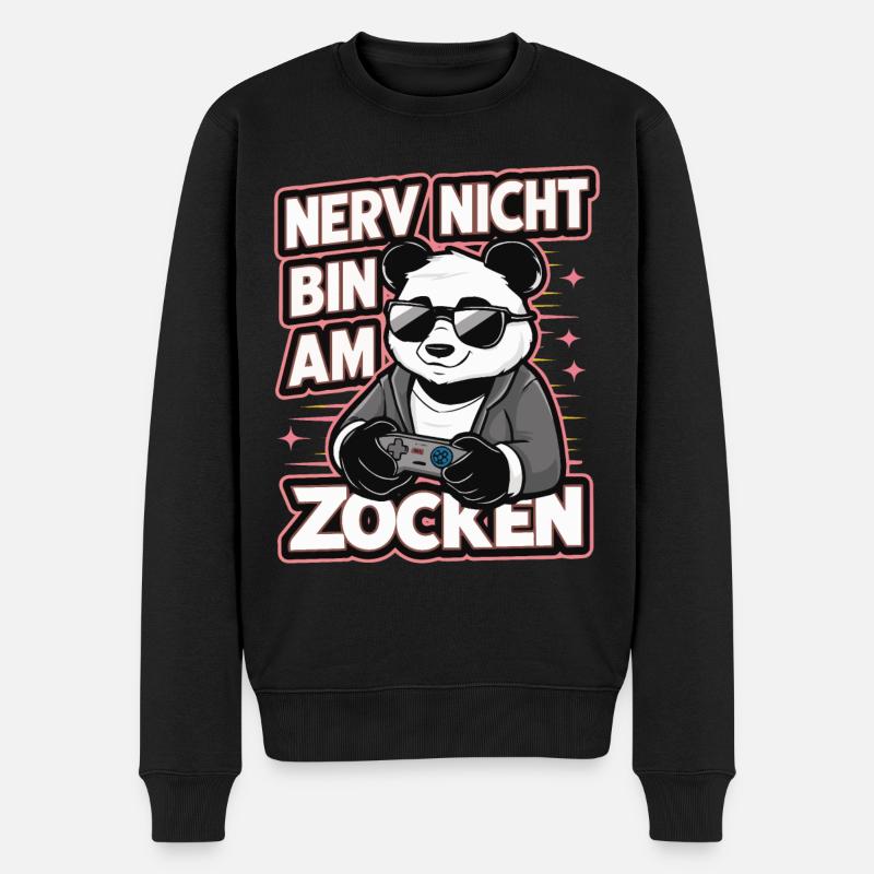 Panda Panda Ours Pandas - Pull Premium bio Homme - noir