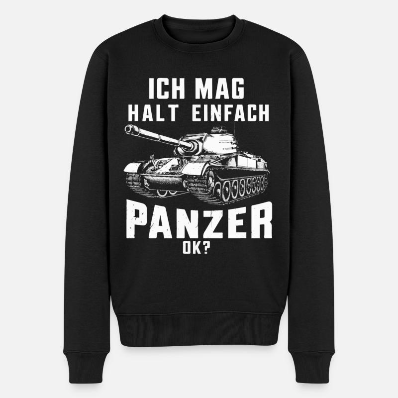 Panzer Kampfpanzer Panzerkampfwagen Panzerfahrer - Männer Premium Bio Pullover - Schwarz
