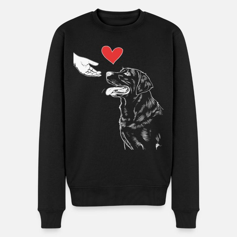 Labrador Hund Hunde - Männer Premium Bio Pullover - Schwarz