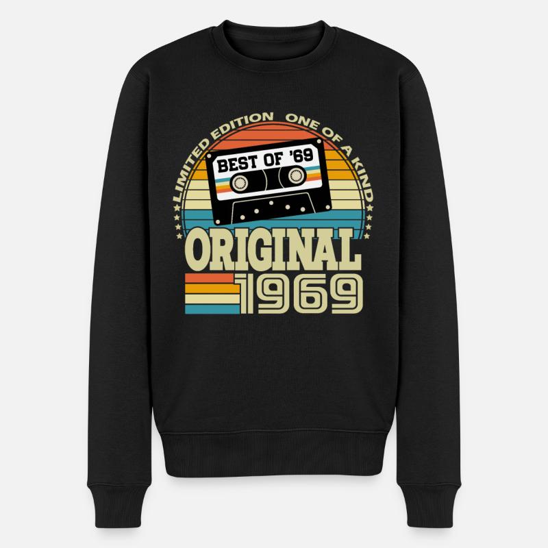 Original 1969 Jahrgang Vintage Retro Geburtstag - Männer Premium Bio Pullover - Schwarz