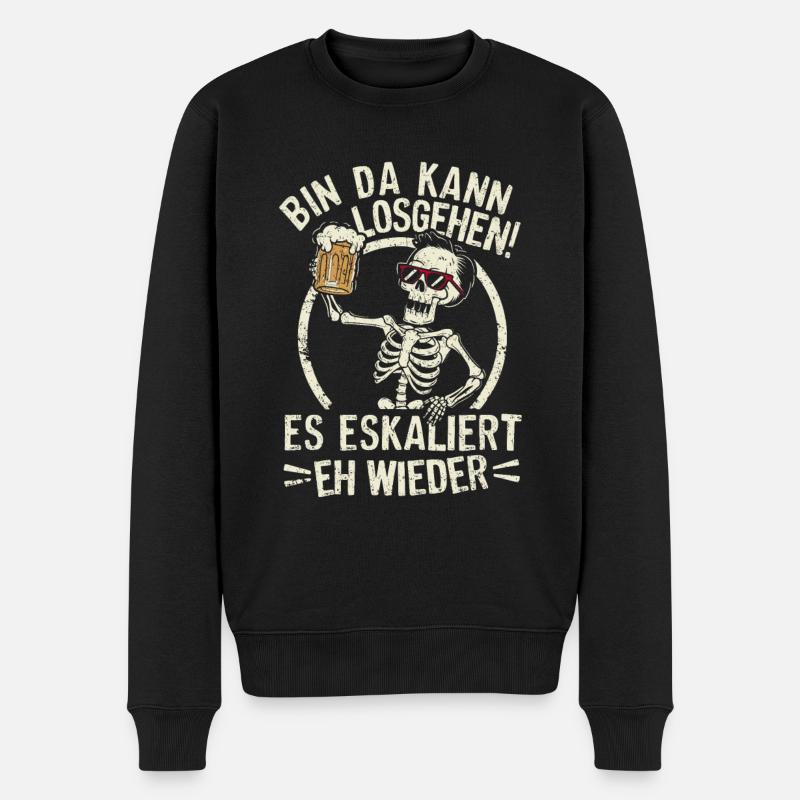 Karneval Festival Fasching Skelett Kostüm - Männer Premium Bio Pullover - Schwarz