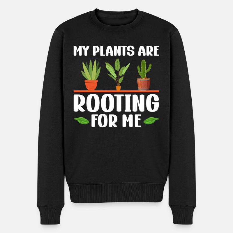 MES PLANTES M’ENCOURAGENT - Pull Premium bio Homme - noir