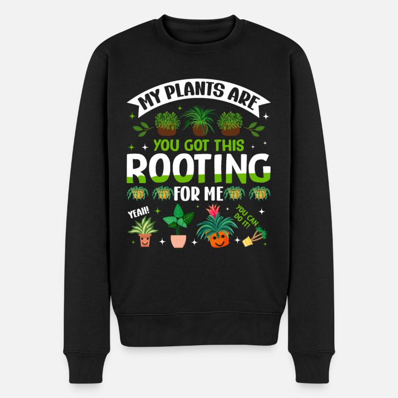 MES PLANTES M’ENCOURAGENT - Pull Premium bio Homme - noir