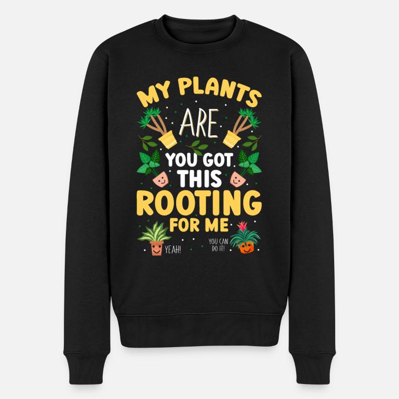 MES PLANTES M’ENCOURAGENT - Pull Premium bio Homme - noir